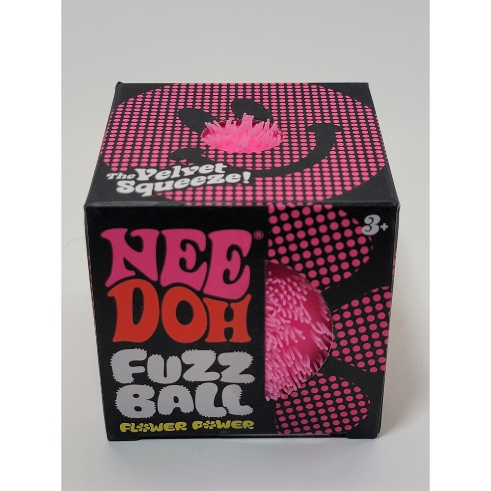 Pink Nee Doh Fuzz Ball Velvet Squeeze Squish Stress New - Fast Shipping